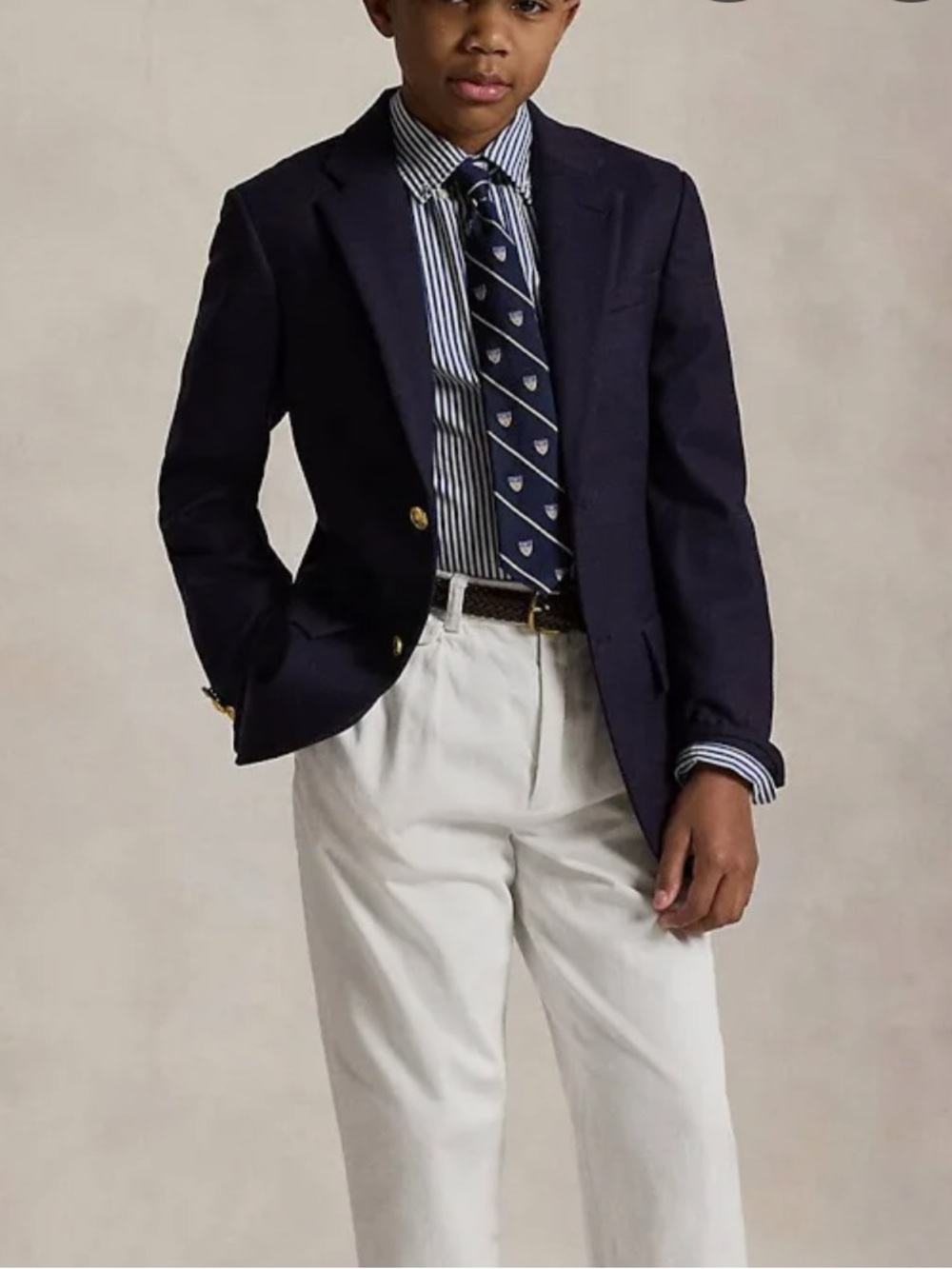 Ralph Lauren Boys Navy Blazer with Gold Buttons